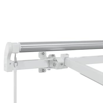 Markisenrahmen mit LED-Lichtleisten Weiß 350 x 250 cm Aluminium
