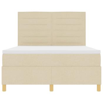 Boxspringbett mit Matratze Creme 140 x 190 cm Stoff
