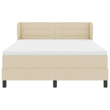 Boxspringbett mit Matratze Creme 140 x 190 cm Stoff