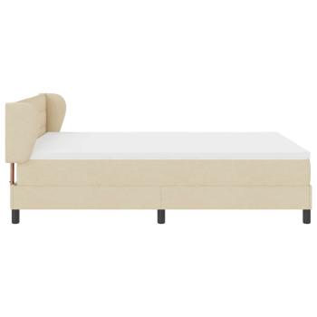 Boxspringbett mit Matratze Creme 140 x 190 cm Stoff