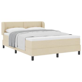 Boxspringbett mit Matratze Creme 140 x 190 cm Stoff