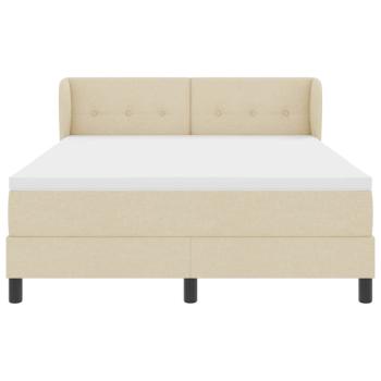 Boxspringbett mit Matratze Creme 140 x 190 cm Stoff