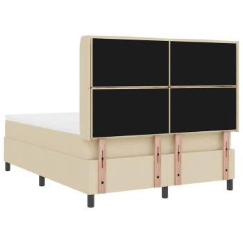 Boxspringbett mit Matratze Creme 140 x 190 cm Stoff