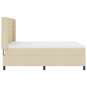 Boxspringbett mit Matratze Creme 140 x 190 cm Stoff