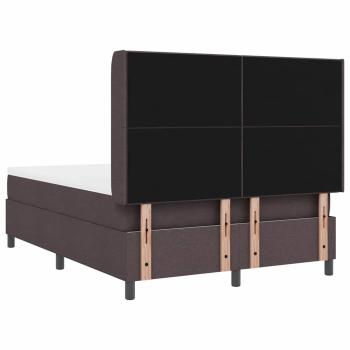LED Boxspringbett mit Matratze Dunkelbraun 140 x 190 cm Stoff