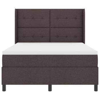 LED Boxspringbett mit Matratze Dunkelbraun 140 x 190 cm Stoff