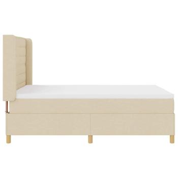 Boxspringbett mit Matratze Creme 140 x 190 cm Stoff