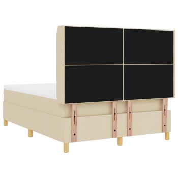 Boxspringbett mit Matratze Creme 140 x 190 cm Stoff