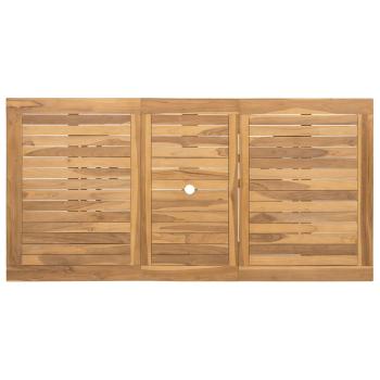 Garten Essgruppe 9 pcs Braun Massivholz Teak