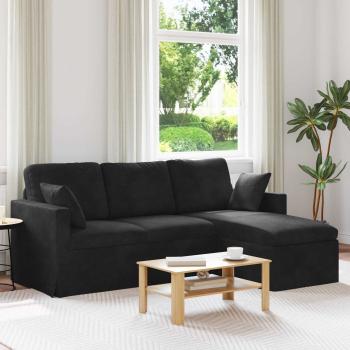 ARDEBO.de - Sofa Schwarz Gesamtabmessungen: 198 x 134 x 80 cm (B x T x H)