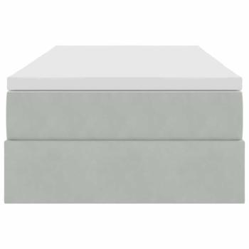 Aufbewahrungsbett mit Matratze Hellgrau 90 x 190 cm Samt