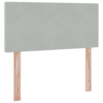 Aufbewahrungsbett mit Matratze Hellgrau 90 x 190 cm Samt