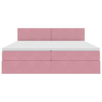 Aufbewahrungsbett mit Matratze mit Kopfteil Rosa 90 x 200 cm