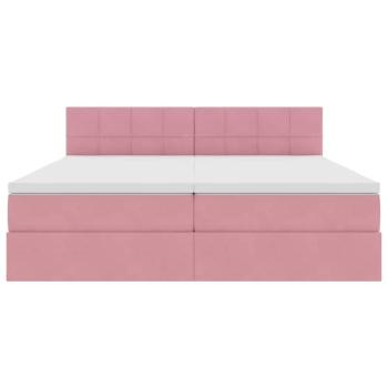 Aufbewahrungsbett mit Matratze mit Kopfteil Rosa 90 x 200 cm