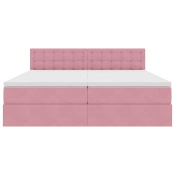 Aufbewahrungsbett mit Matratze mit Kopfteil Rosa 90 x 200 cm