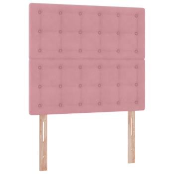 Aufbewahrungsbett mit Matratze Rosa 90 x 200 cm Samt