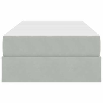 Aufbewahrungsbett mit Matratze Hellgrau 90 x 190 cm Samt