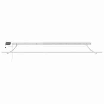 Markisenrahmen mit LED-Lichtleisten Weiß 450 x 350 cm Aluminium