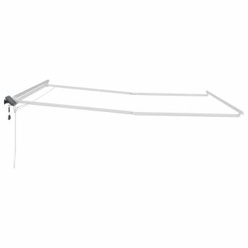 Markisenrahmen mit LED-Lichtleisten Weiß 450 x 350 cm Aluminium