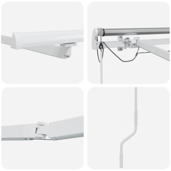 Markisenrahmen mit LED-Lichtleisten Weiß 350 x 250 cm Aluminium