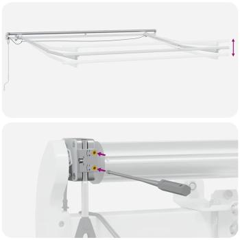 Markisenrahmen mit LED-Lichtleisten Weiß 350 x 250 cm Aluminium