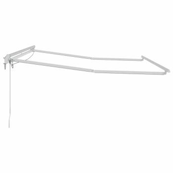 Markisenrahmen mit LED-Lichtleisten Weiß 350 x 250 cm Aluminium