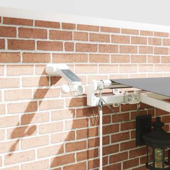 Markisenrahmen mit LED-Lichtleisten Weiß 400 x 300 cm Aluminium