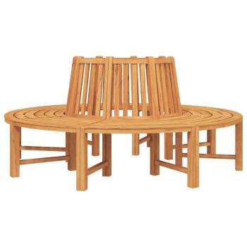 Baumbänke 2 Stk. Halbrund Ø201 cm Massivholz Teak