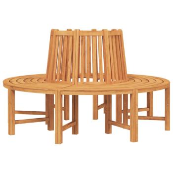 Baumbänke 2 Stk. Halbrund Ø160 cm Massivholz Teak