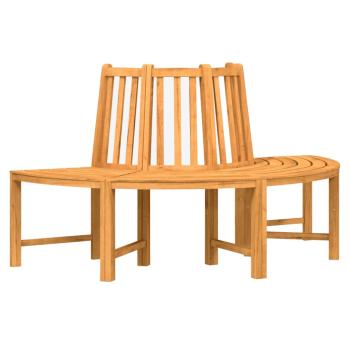 Baumbänke 2 Stk. Halbrund Ø160 cm Massivholz Teak