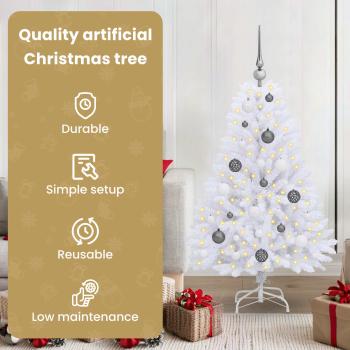Künstlicher Weihnachtsbaum Weiß 68 x 68 x 120 cm PVC und Metall
