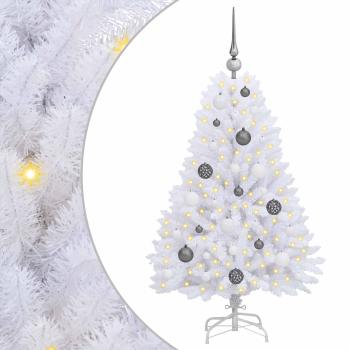 Künstlicher Weihnachtsbaum Weiß 68 x 68 x 120 cm PVC und Metall