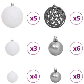 Künstlicher Weihnachtsbaum Weiß 68 x 68 x 120 cm PVC und Metall