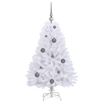 Künstlicher Weihnachtsbaum Weiß 68 x 68 x 120 cm PVC und Metall