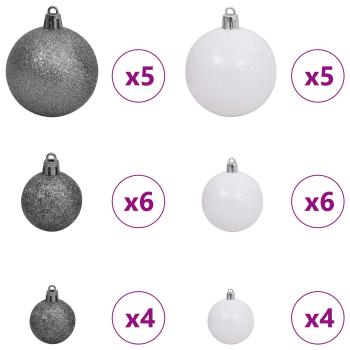 Künstlicher Weihnachtsbaum Weiß 68 x 68 x 120 cm PVC und Metall