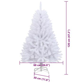 Künstlicher Weihnachtsbaum Weiß 68 x 68 x 120 cm PVC und Metall