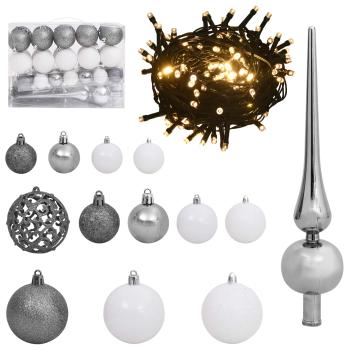 Künstlicher Weihnachtsbaum Weiß 68 x 68 x 120 cm PVC und Metall