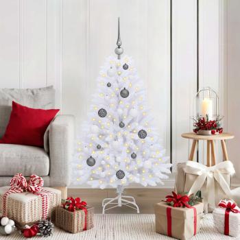 Künstlicher Weihnachtsbaum Weiß 68 x 68 x 120 cm PVC und Metall