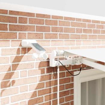 Einziehbare Markise Weiß 300 x 250 cm Polyester und Metall