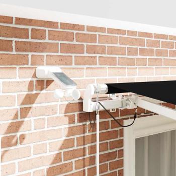 Einziehbare Markise Schwarz 350 x 250 cm Polyester und Metall