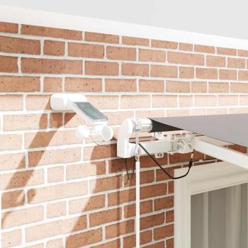 Einziehbare Markise Hellgrau 350 x 250 cm Polyester und Metall