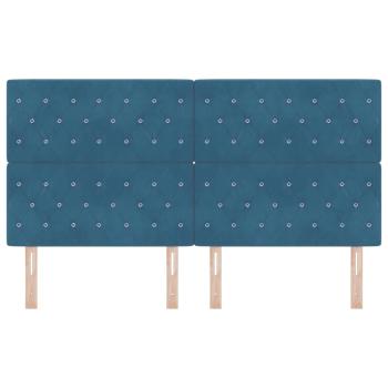 LED Kopfteil mit LED-Lichtleisten Dunkelblau 180 cm Polyester