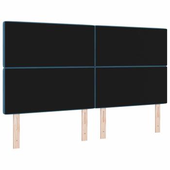 LED Kopfteil mit LED-Lichtleisten Dunkelblau 180 cm Polyester