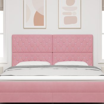 LED Kopfteil mit LED-Lichtleisten Rosa 180 cm Polyester