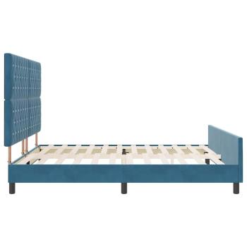Boxspringbett mit Kopfteil Dunkelblau 180 x 200 cm Samt