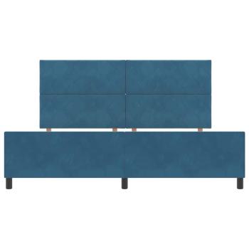 Boxspringbett mit Kopfteil Dunkelblau 200 x 200 cm Samt