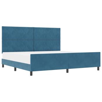 Boxspringbett mit Kopfteil Dunkelblau 200 x 200 cm Samt