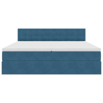 Aufbewahrungsbett mit Matratze Dunkelblau 100 x 200 cm