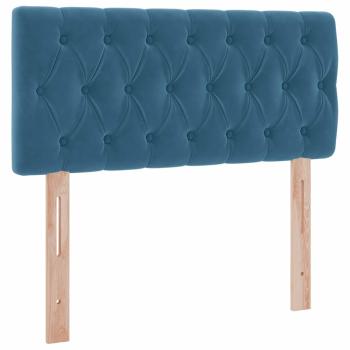 Bett mit Stauraum und LED mit LED Dunkelblau 100 x 200 cm Samt