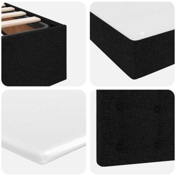 Bett mit Stauraum und LED mit LED Schwarz 90 x 200 cm Polyester